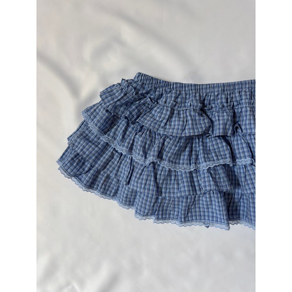 Aritzia Sunday Best NWT Theo Poplin Skort Size Small Blue Ruffles - Picture 11 of 13